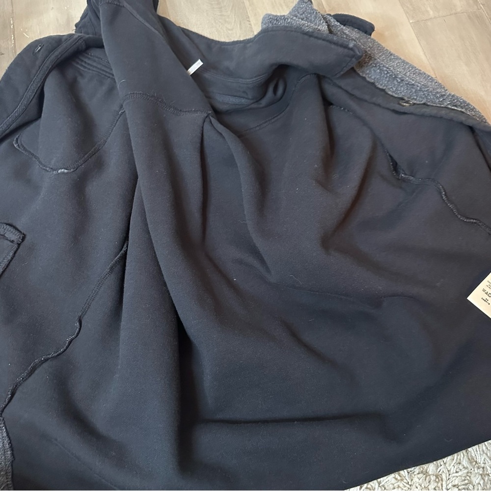Free People Ruby Jacket Shacket Washed Black Oversized Medium - Picture 10 of 12